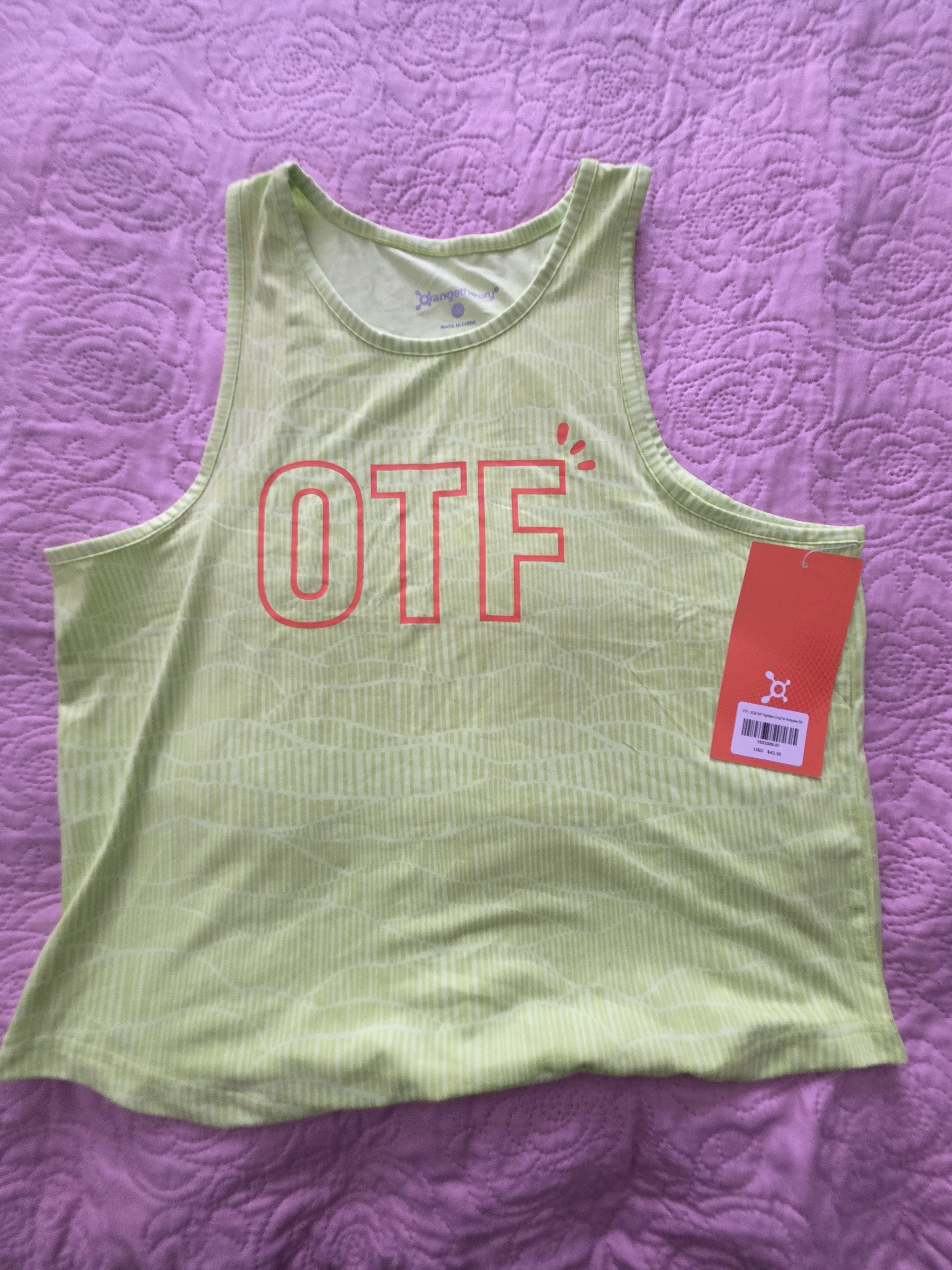 Orangetheory Lime Green Tank With Orange Logo Tag